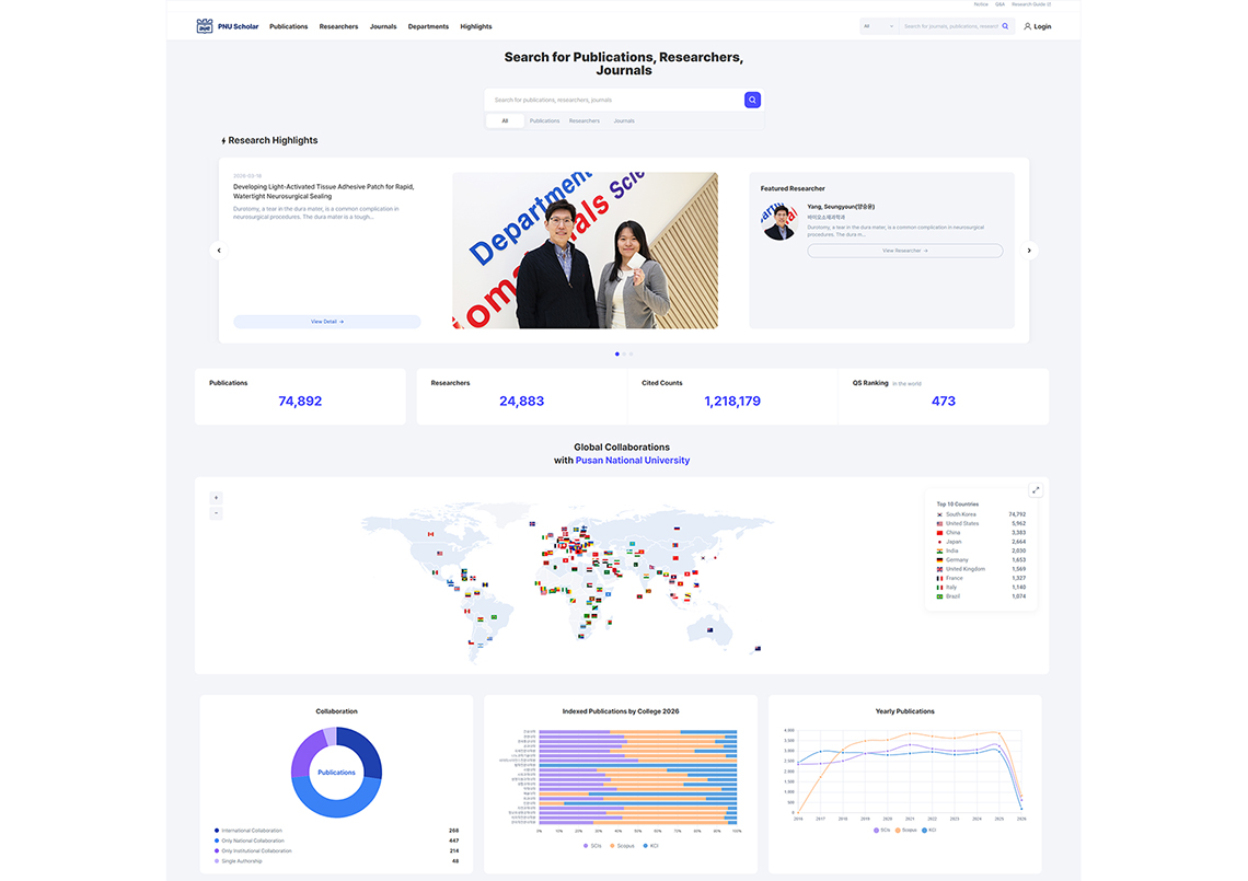 [도서관] 'PNU Scholar' 연구성과 분석 플랫폼 고도화 오픈