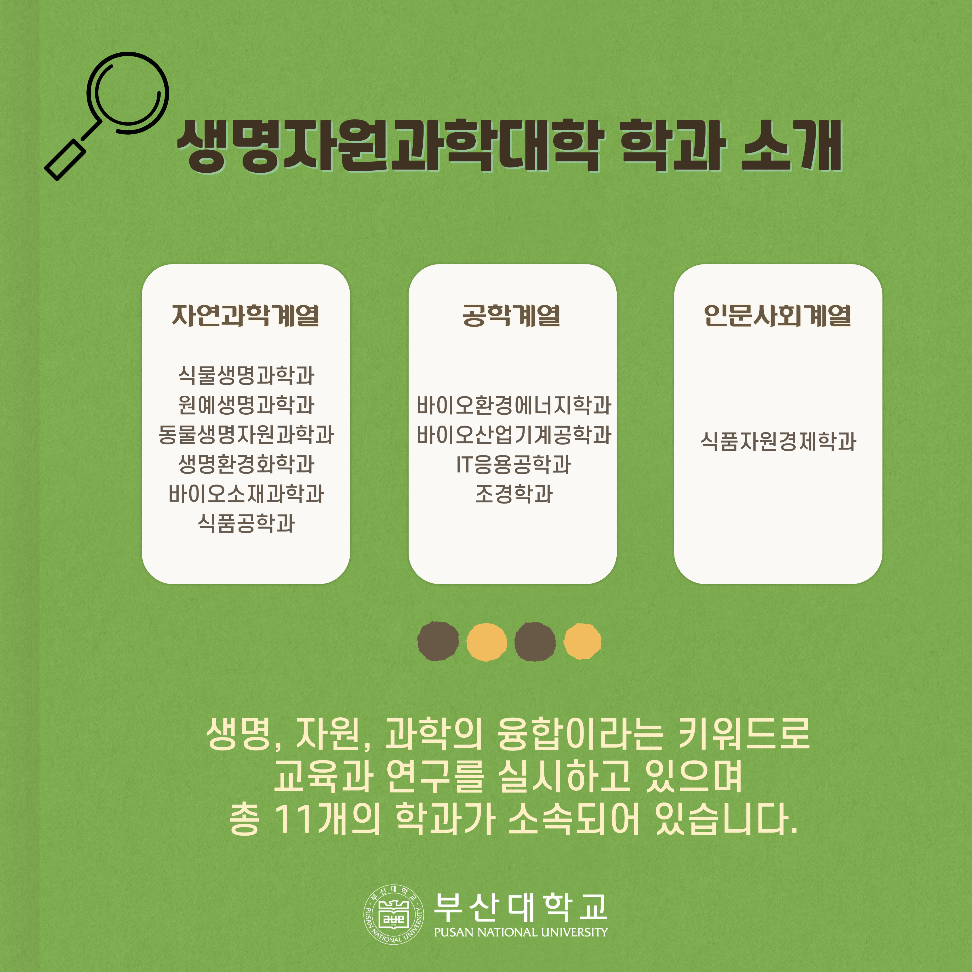 '[PNU_대학생활] 생명자원과학대학 소개' 첨부파일 이미지, 상세내용은 아래내용 참고