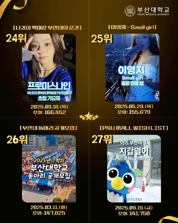 '[PNU_대학생활] 2025년 부산대학교 SNS Top 30'